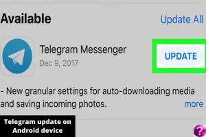 Telegram update on Android device