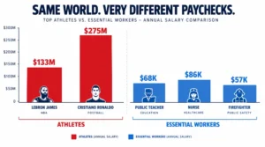 Athlete salary vs teacher nurse firefighter salary comparison chart 2026
