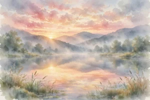 Sunrise over calm waters symbolizing God's mercies renewed every morning